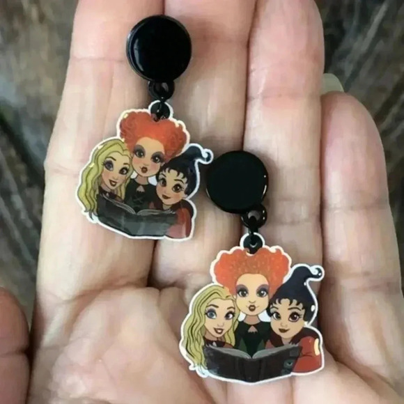 Hocus Pocus Witches Halloween Drop Earrings NWT - Picture 1 of 3